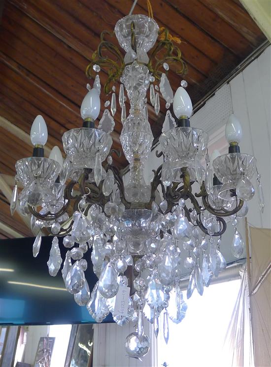 Cut glass chandelier